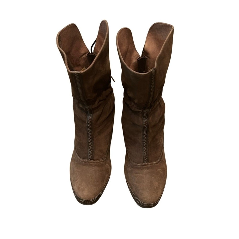 Clarks Artisan Boots Women 7M Brown Excellent Leather Lace Up Corset Block Heel - Picture 3 of 10
